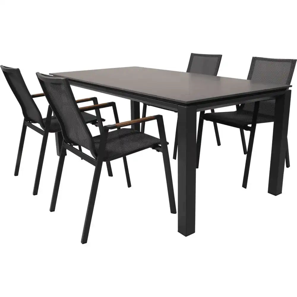 Gartentisch Esstisch Monaco Negro Steinplatte 180x90cm - HomeDesign Knaus