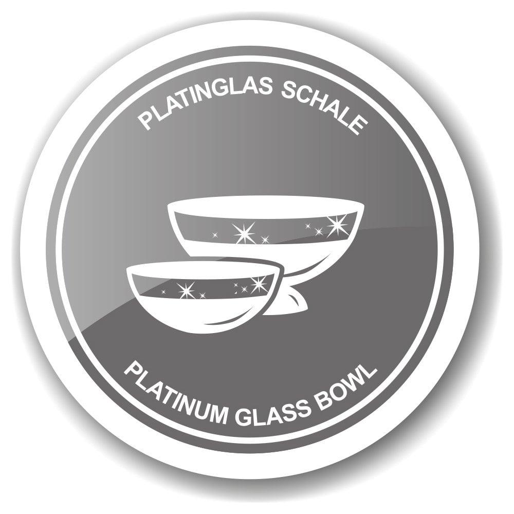 Glasdose Lia (H 12 cm, ø 13 cm), mundgeblasenes Kristallglas mit Platinrand - HomeDesign Knaus