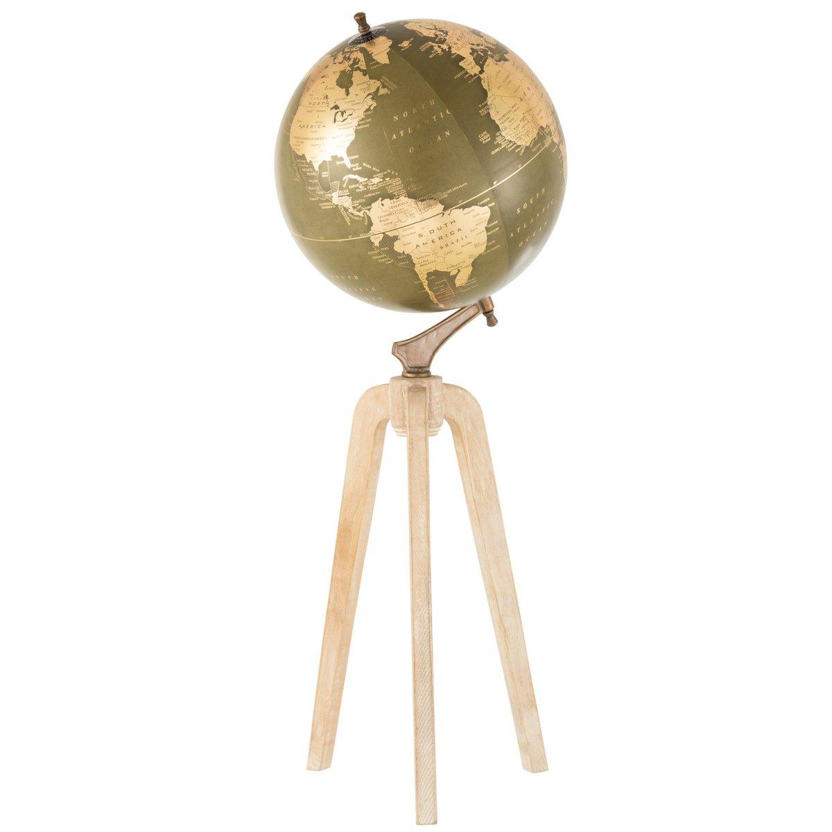 Globe On Foot Holz Gold Extra Globus stehend Groß - HomeDesign Knaus