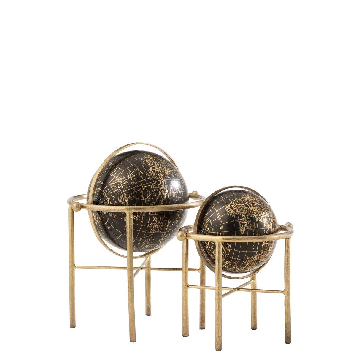 J-Line Globe Vintage Eisen/Kunststoff Gold/Schwarz Groß - HomeDesign Knaus