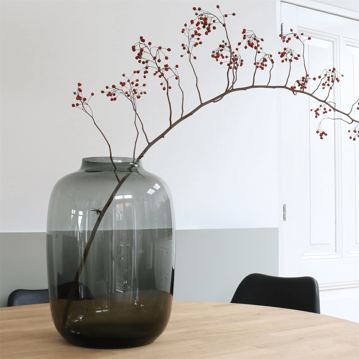 Designer Kara Grau Deko Vase Blumenvase Bodenvase Handarbeit - HomeDesign Knaus wir schaffen Inspirationen 