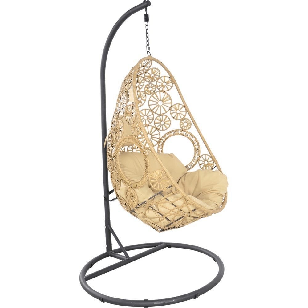 Designer Hängesessel Relaxsessel Rope pulverbeschichtete Stahlgestell - HomeDesign Knaus