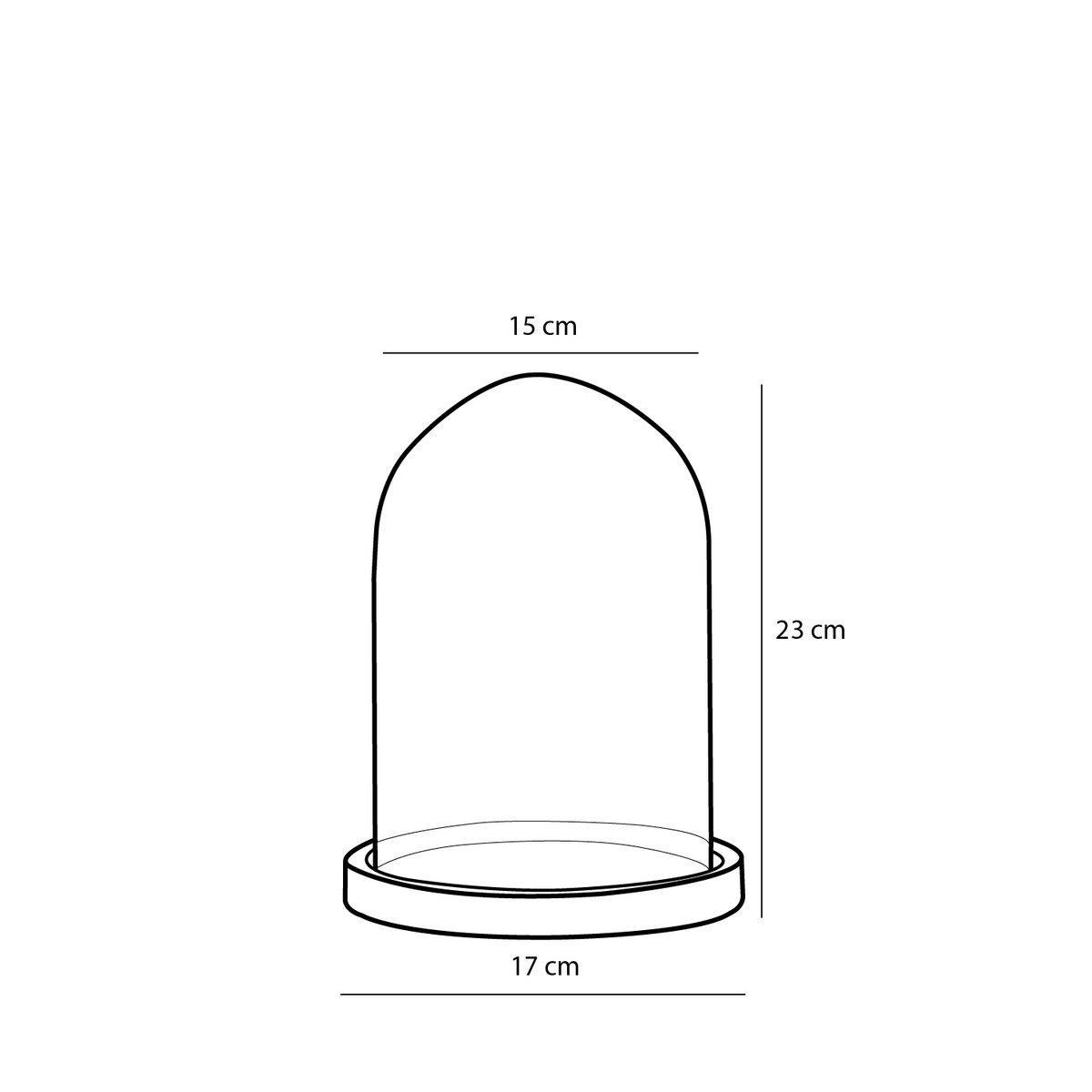 Hella Glasglocke – H23 x Ø17 cm – Transparent, Schwarz - HomeDesign Knaus