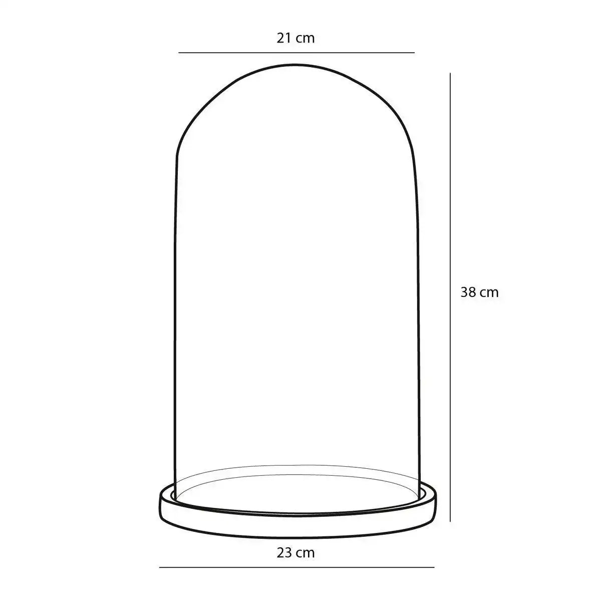 Hella Glasglocke – H38 x Ø23 cm – Transparent, Hellbraun - HomeDesign Knaus