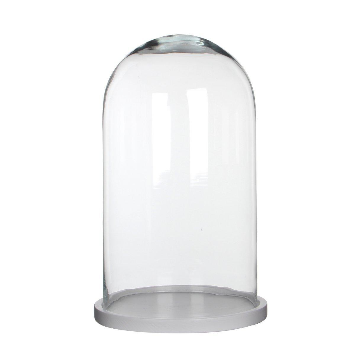 Hella Glasglocke – H38 x Ø23 cm – Transparent, Weiß - HomeDesign Knaus