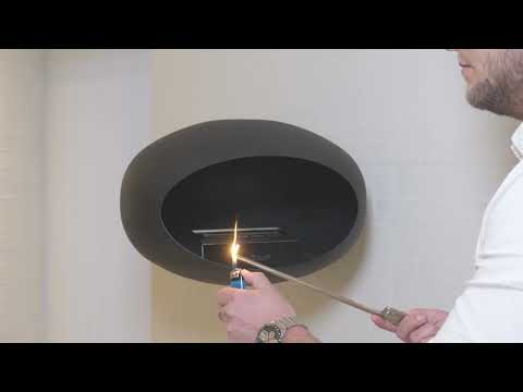 LE FEU BIO-KAMIN EDELSTAHL BLACK FREISTEHEND SCHWARZ EDELSTAHL FUß SILBER