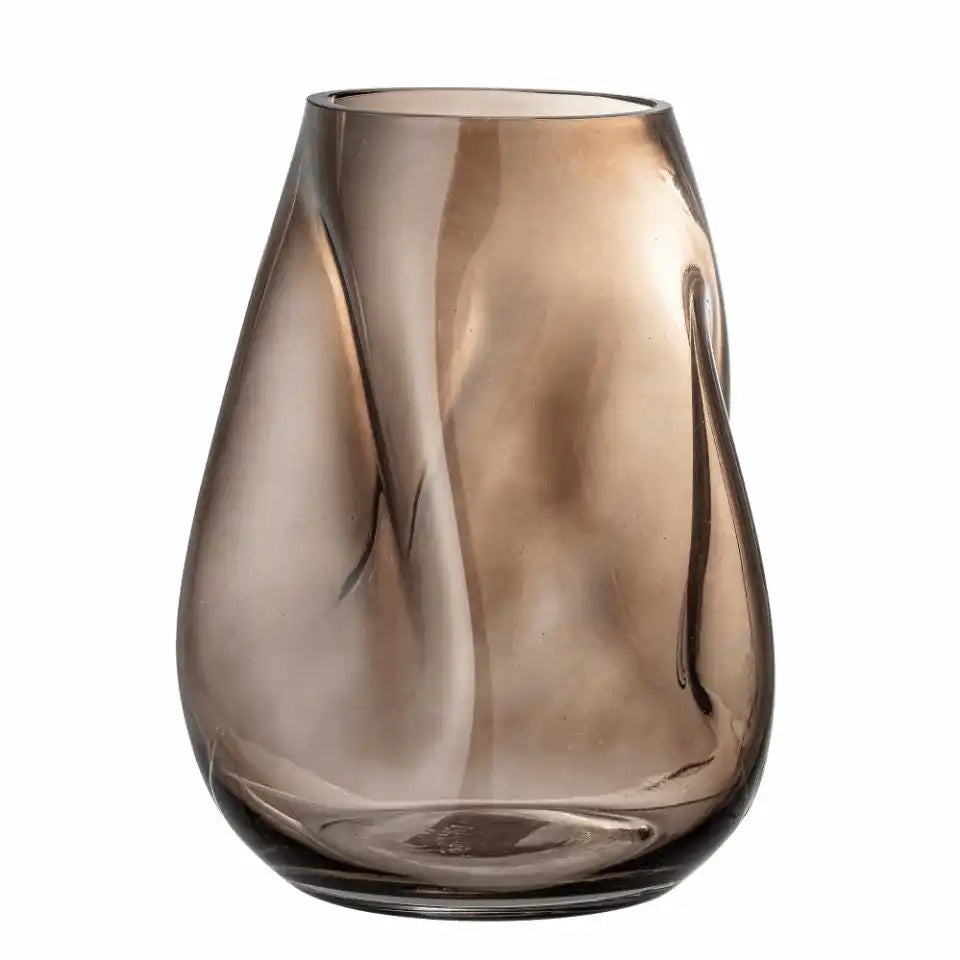 Ingolf Vase Brown Blumenvase Glas Braun - HomeDesign Knaus