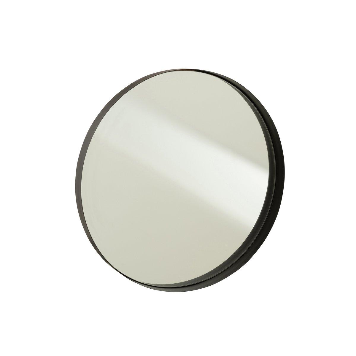 J-Line Spiegel, rundes Brett, Metall, Schwarz, groß – Wandspiegel 50,00 x 50,00 cm - HomeDesign Knaus