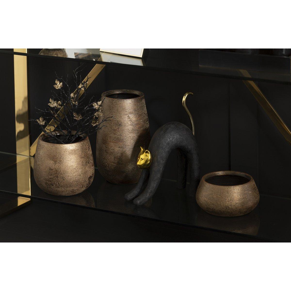J-Line Uneven Vase - Blumenvase - Keramik - Gold - S - 31 cm - HomeDesign Knaus