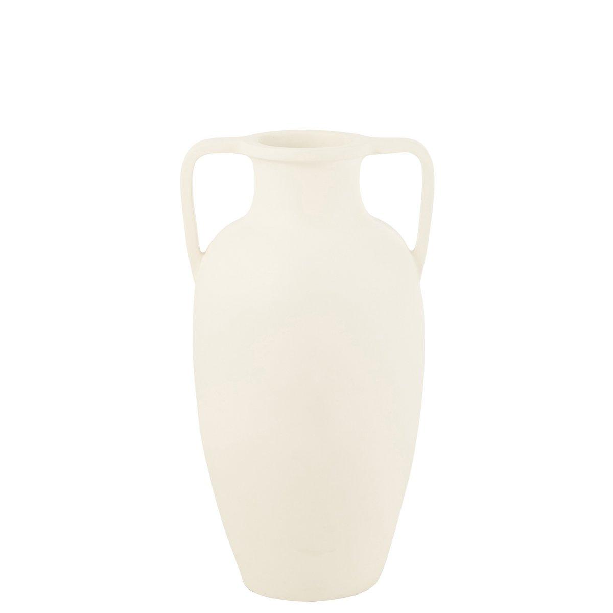 J-Line Vase 2 Arme Terrakotta Weiß Groß – 66,00 cm hoch - HomeDesign Knaus
