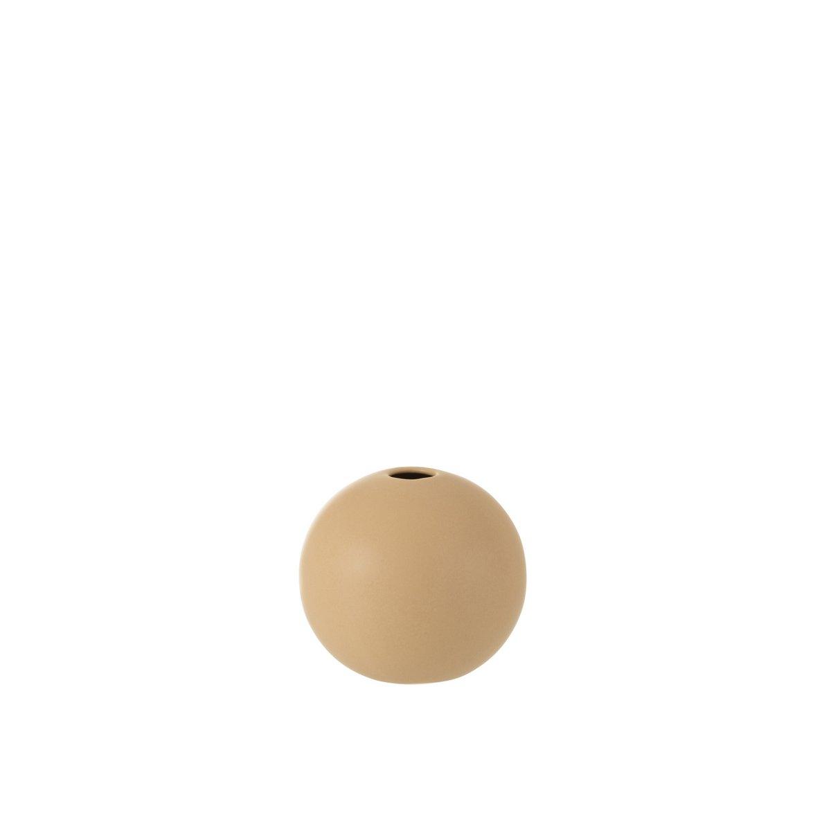 J-Line Vase Ball Keramik Matt Beige Klein – 11,50 cm hoch - HomeDesign Knaus