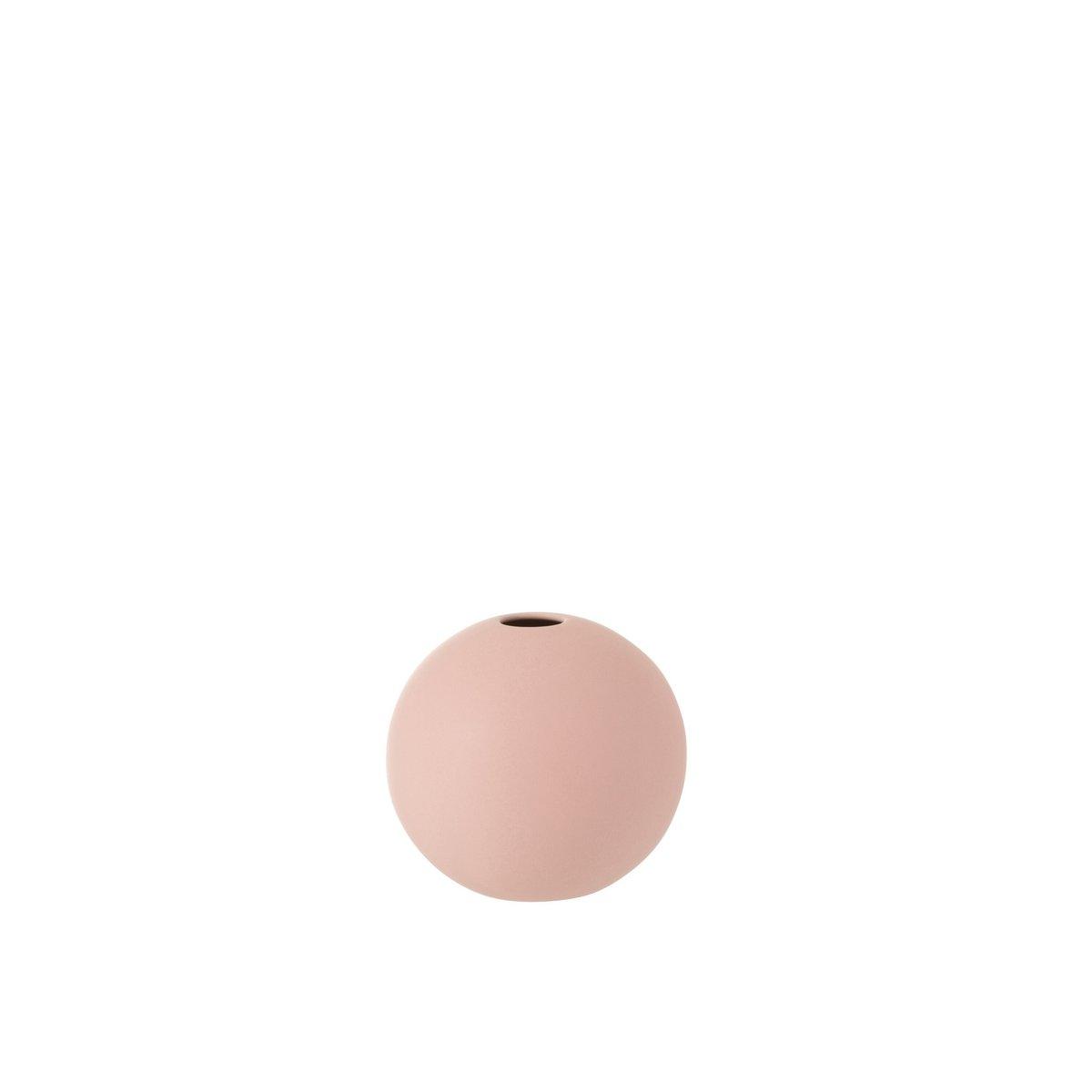 J-Line Vase Ball Keramik Matt Pastellrosa Klein – 11,00 cm hoch - HomeDesign Knaus
