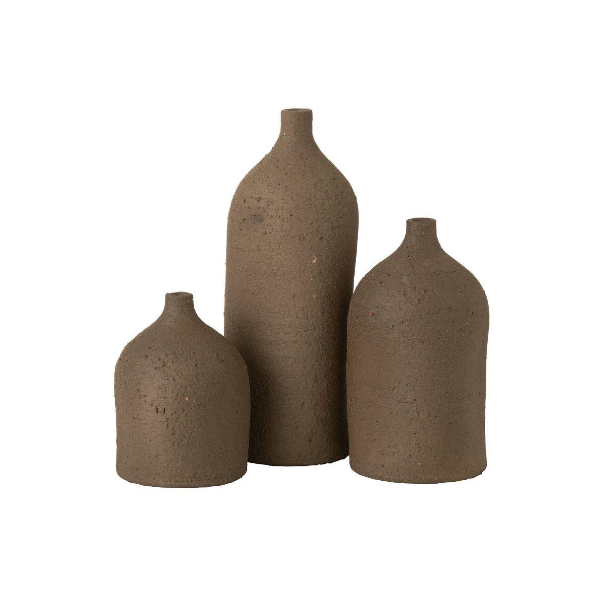 J-Line Vase Enya Bottle Keramik Braun Groß – 40,00 cm hoch - HomeDesign Knaus