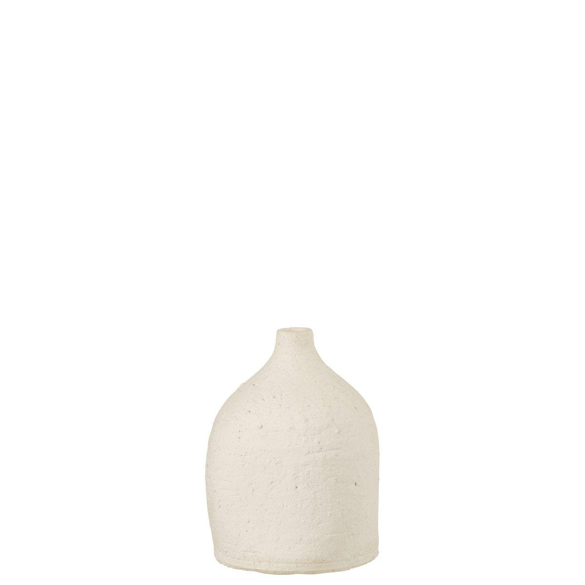 J-Line Vase Enya Bottle Keramik Weiß Klein – 20,00 cm hoch - HomeDesign Knaus