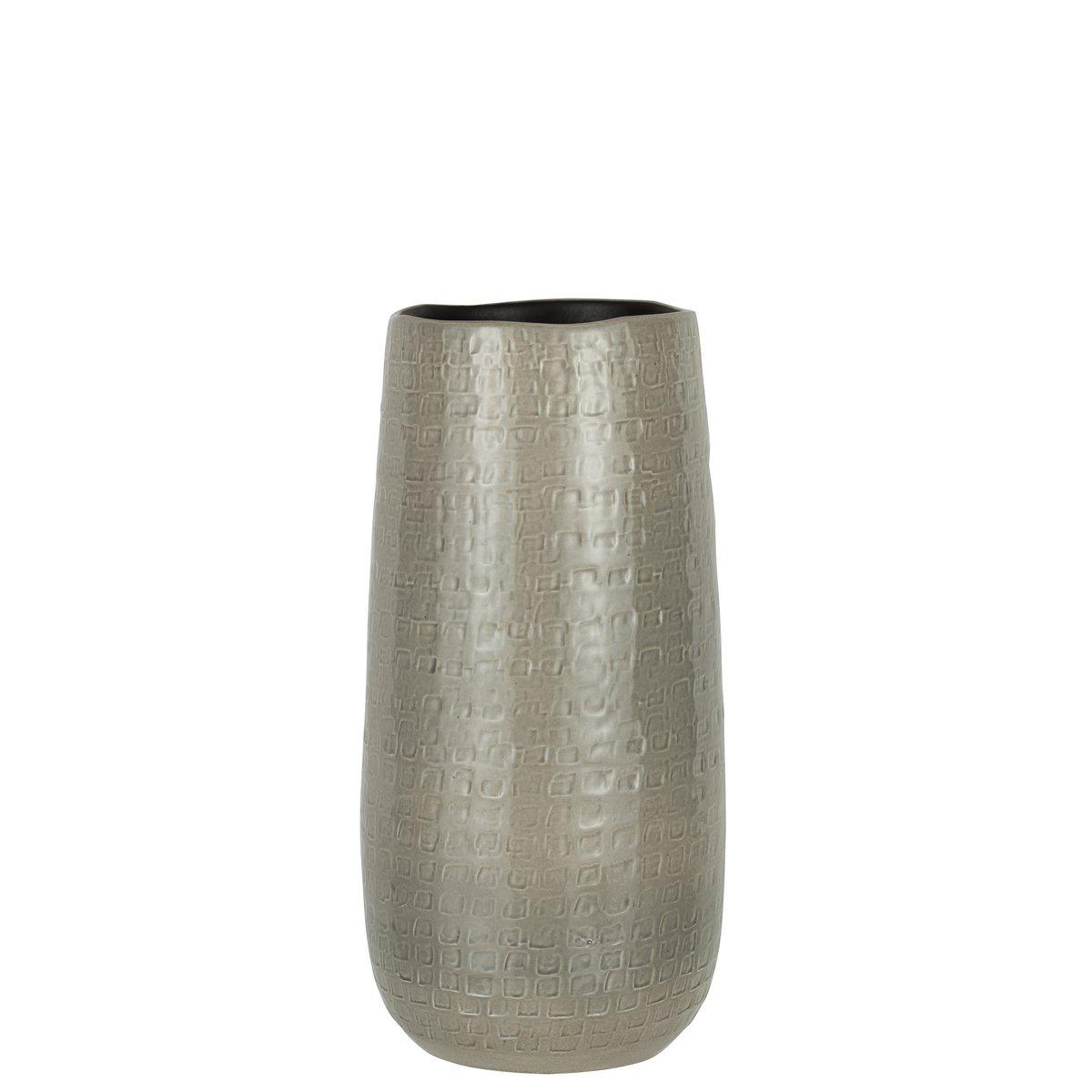 J-Line Vase Muster Keramik Hellgrau Klein - 40,00 cm hoch - HomeDesign Knaus