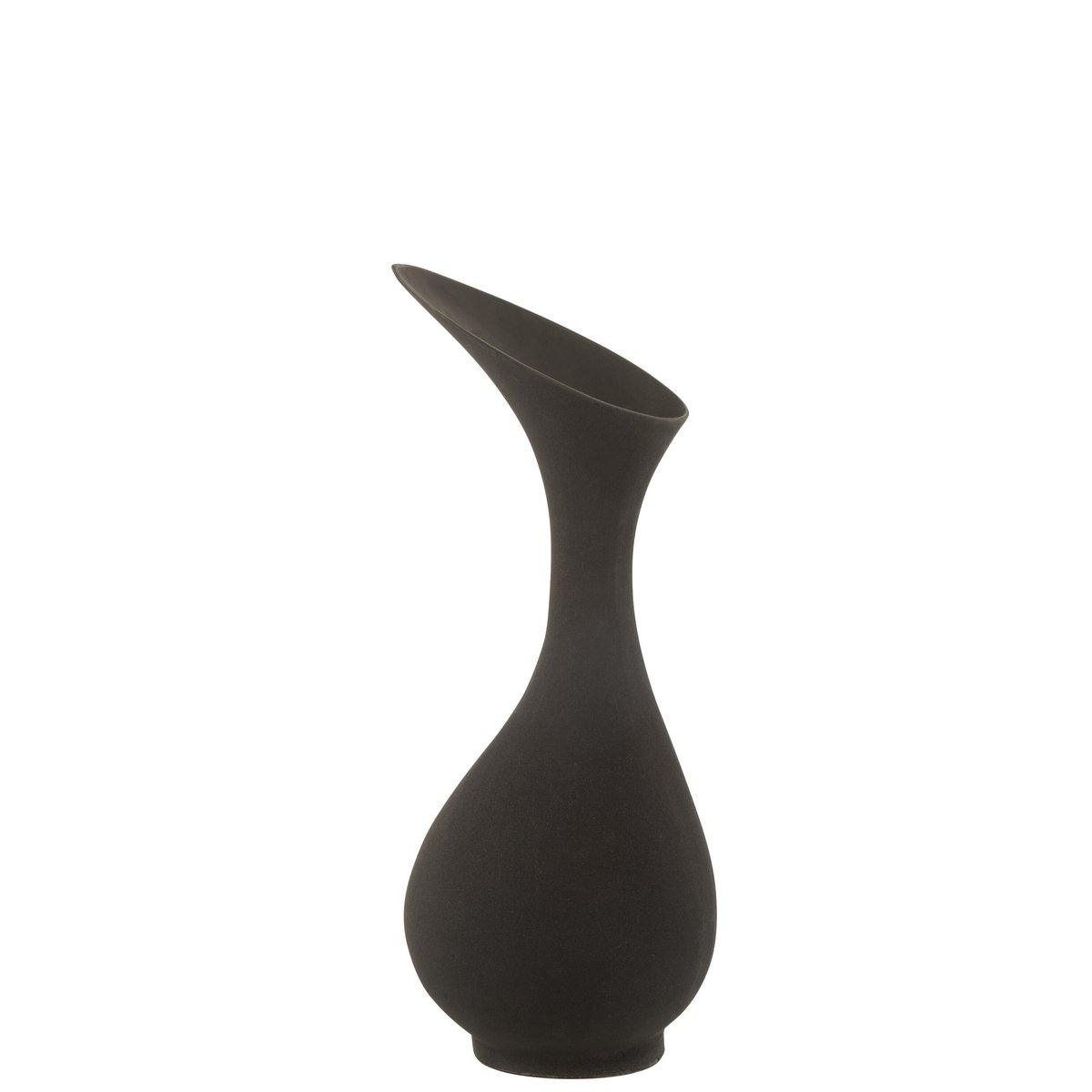 J-Line Vase Olivia Raw Aluminium Schwarz Medium – 61,00 cm hoch - HomeDesign Knaus