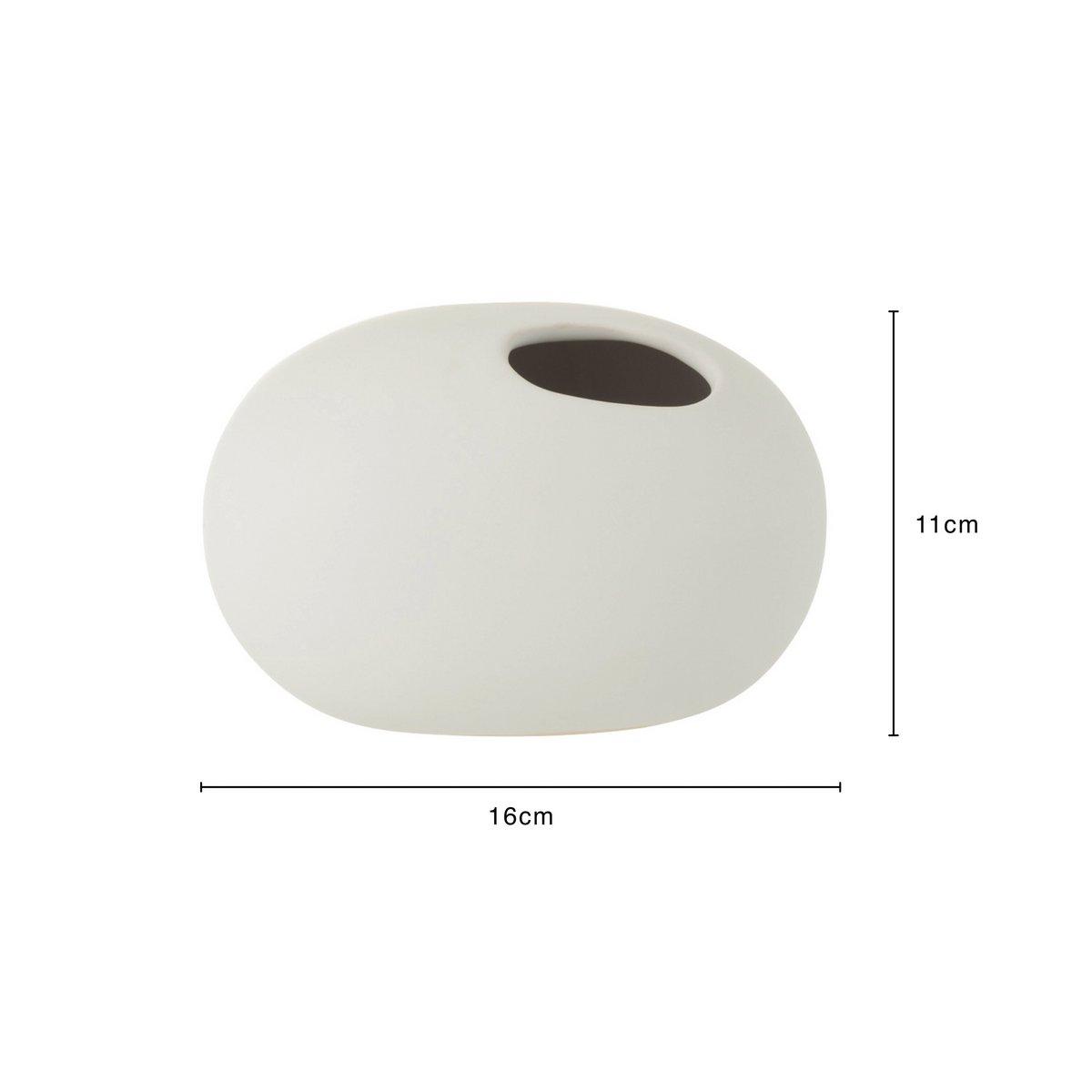 J-Line Vase Oval Keramik Matt Weiß Klein – 11,00 cm hoch - HomeDesign Knaus