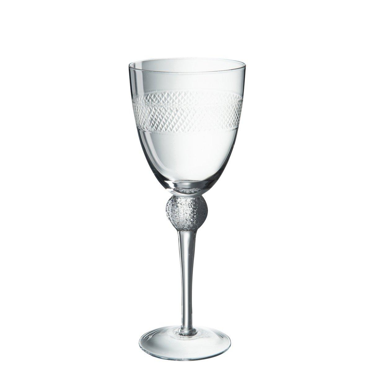 J-Line Weinglas, Ätzglas, transparent, 9 x 23 cm - HomeDesign Knaus