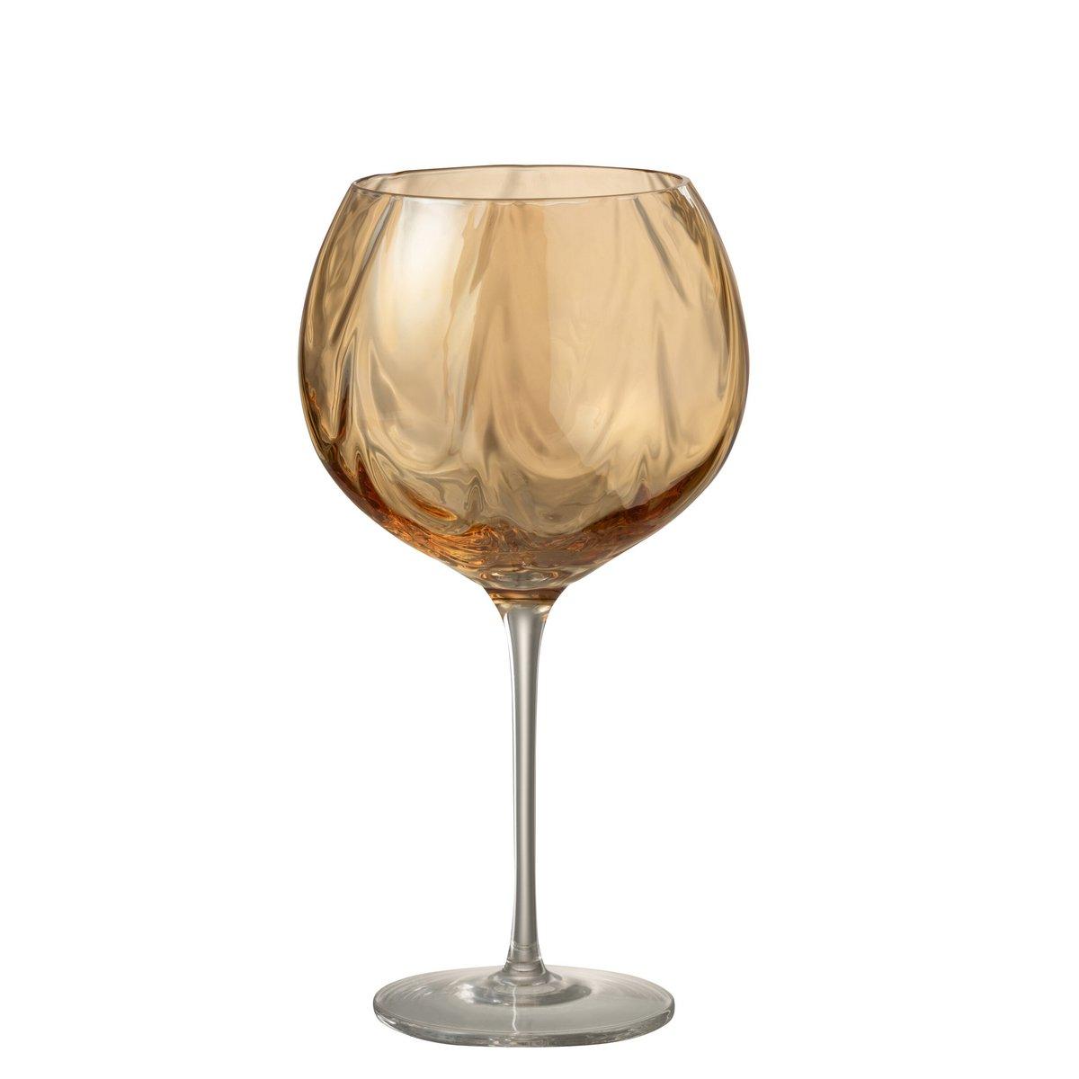 J-Line Weinglas, unebenes Glas, bernsteinfarben - HomeDesign Knaus