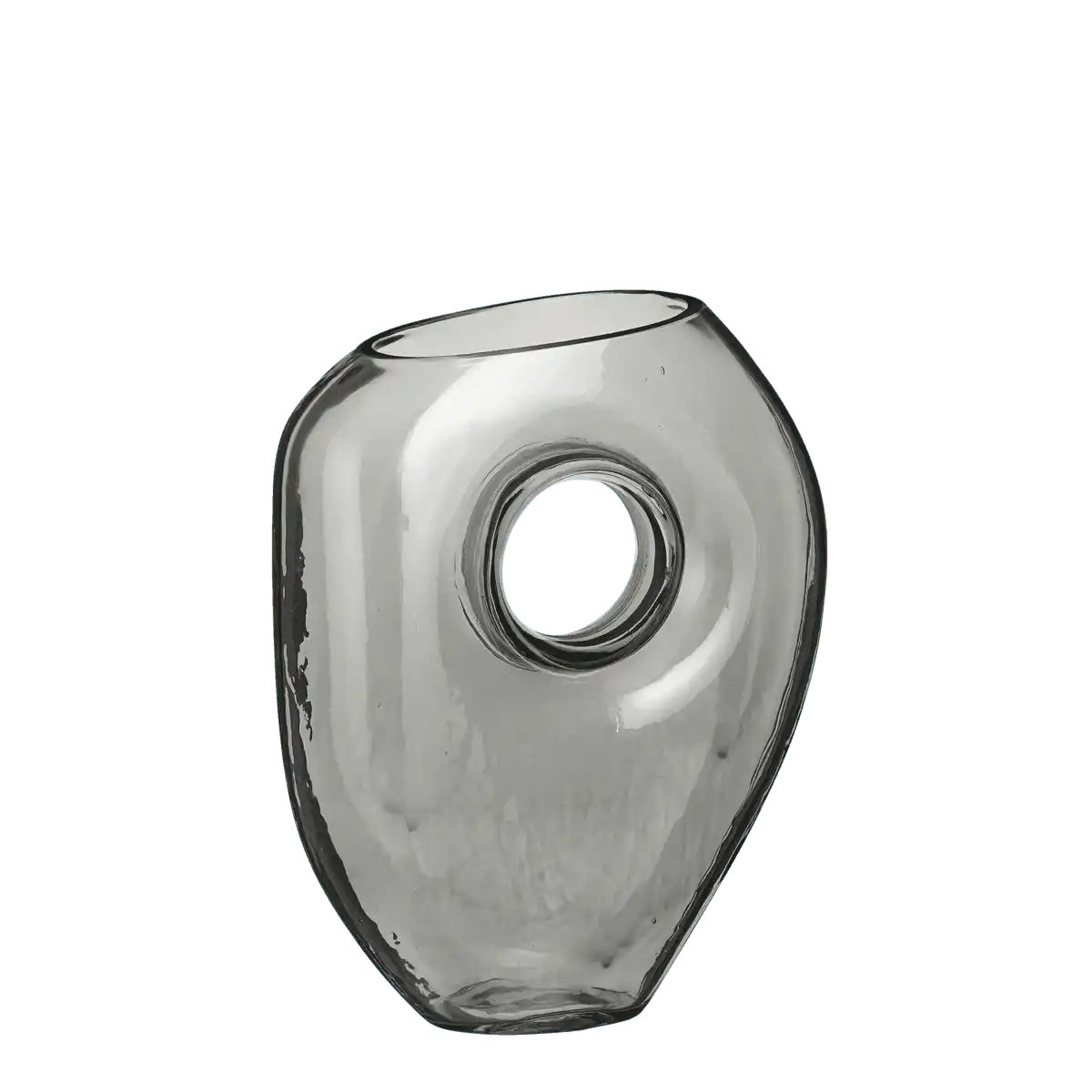 Jay Vase – L18 x B7,5 x H22,5 cm – Glas – Grau - HomeDesign Knaus