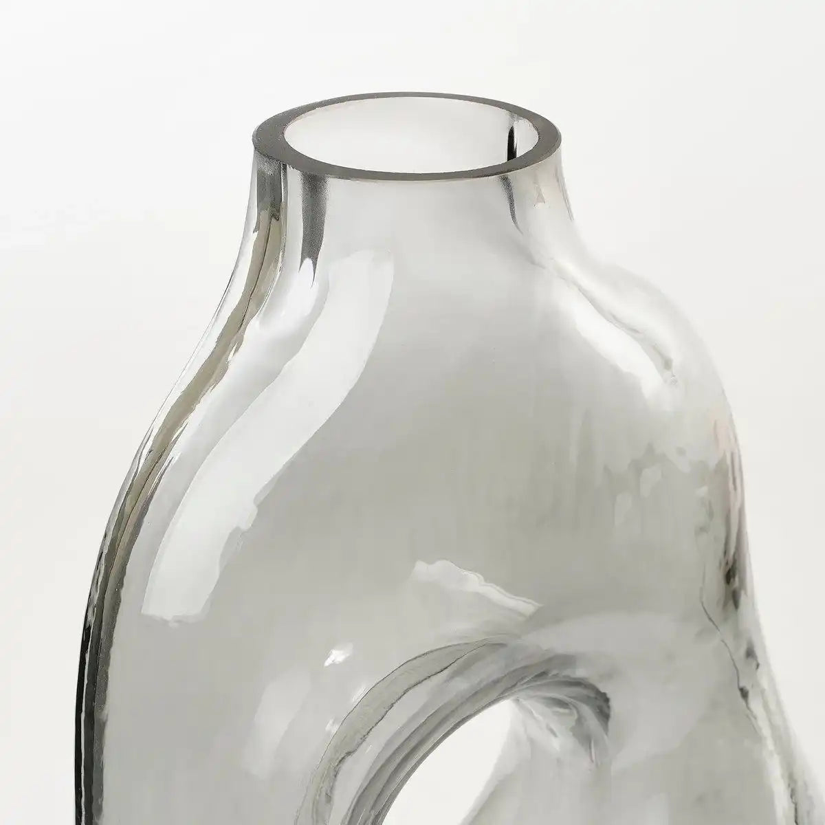 Jay Vase – L18,5 x B10,5 x H25 cm – Glas – Hellgrau - HomeDesign Knaus