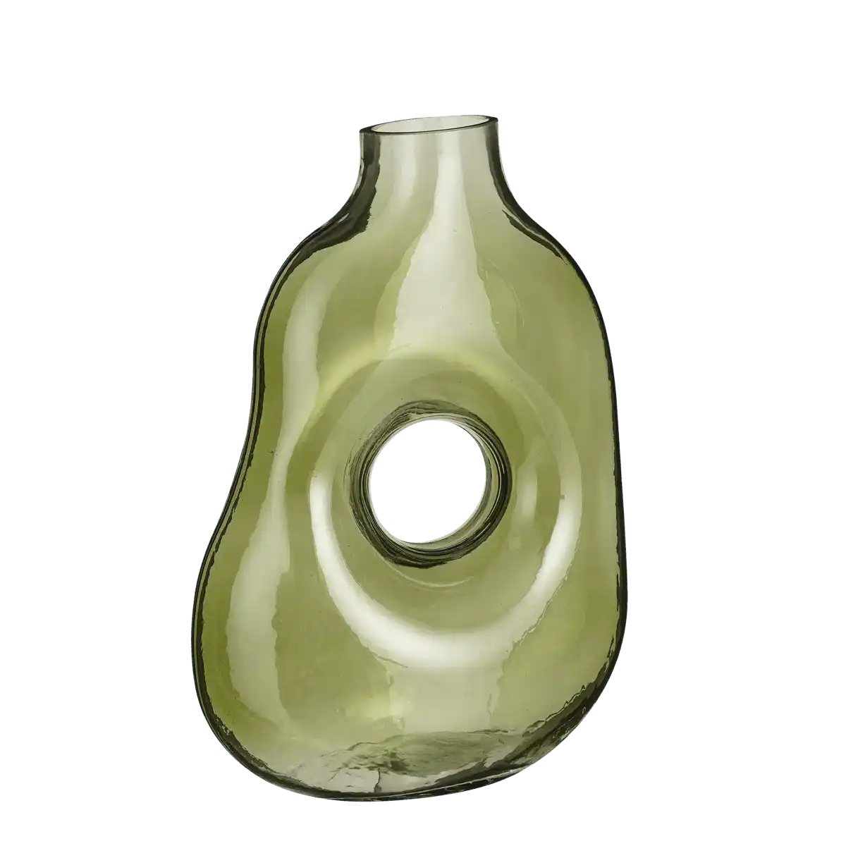 Jay Vase – L18,5 x B10,5 x H25 cm – Glas – Hellgrün - HomeDesign Knaus