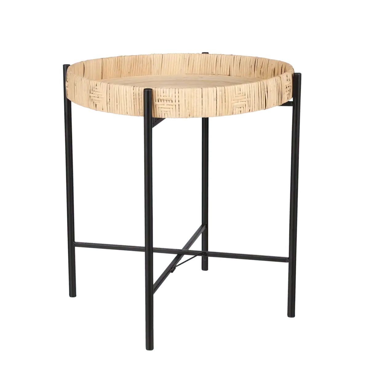 Kaj Beistelltisch – H51 x Ø44,5 cm – Rattan – Braun - HomeDesign Knaus