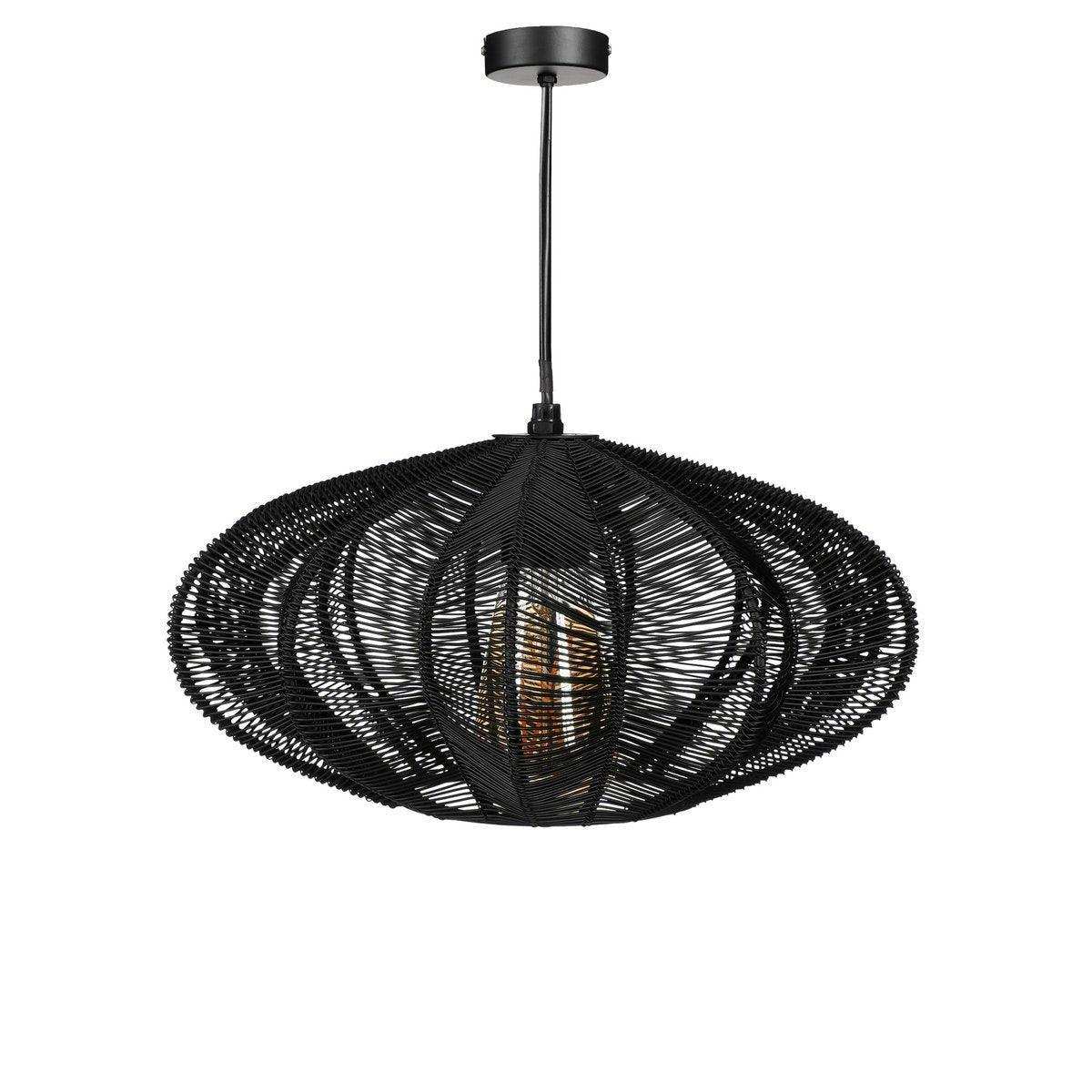 Kanti Hängelampe – H17 x Ø31 cm – Metall – Schwarz - HomeDesign Knaus