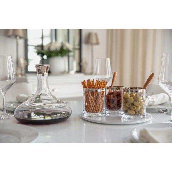 Karaffe Edward mundgeblasenes Kristallglas mit Platinrand 1,6L - HomeDesign Knaus
