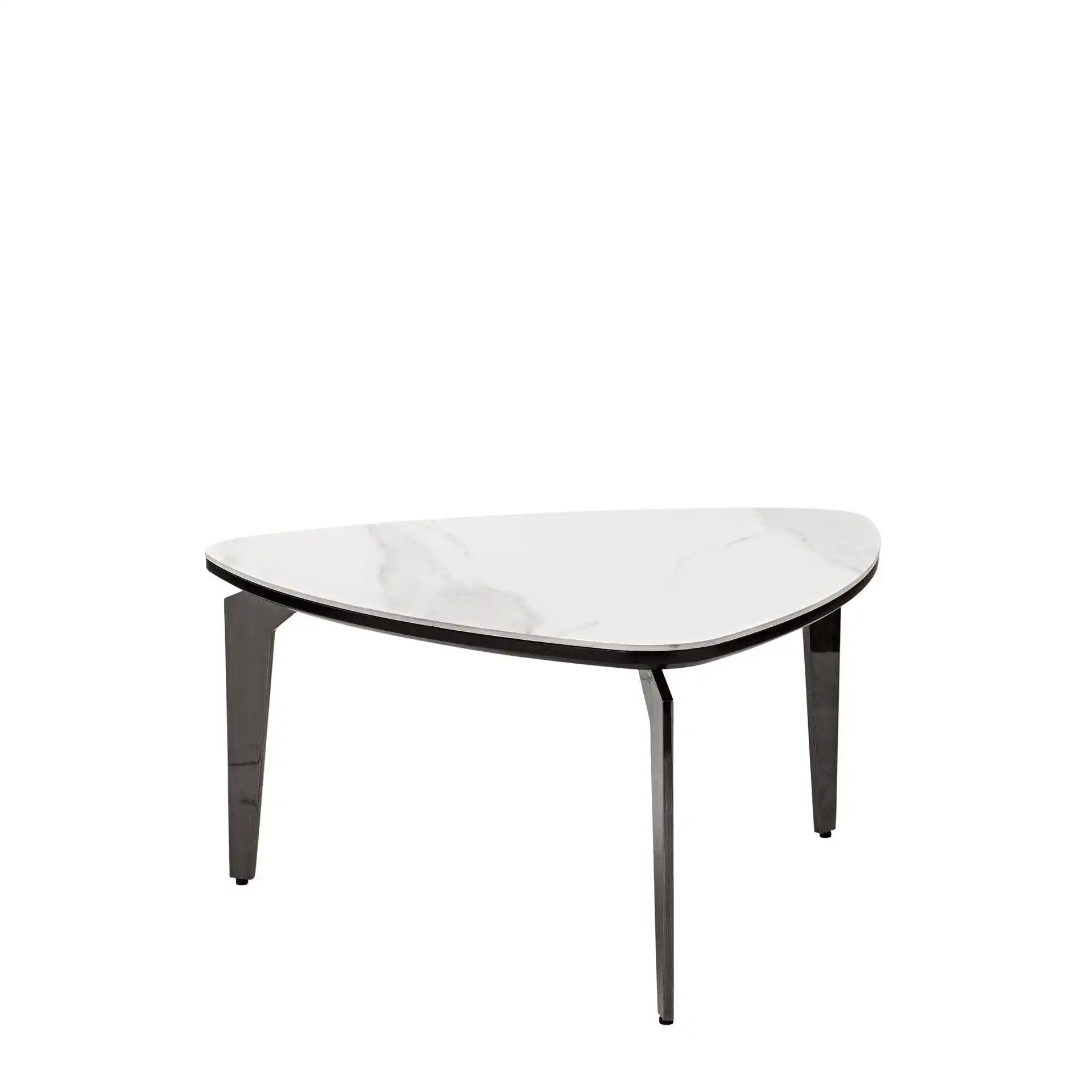 Kelon Designer Couchtisch Bestelltisch Keramik Stahl Mamoroptik 62cm - HomeDesign Knaus