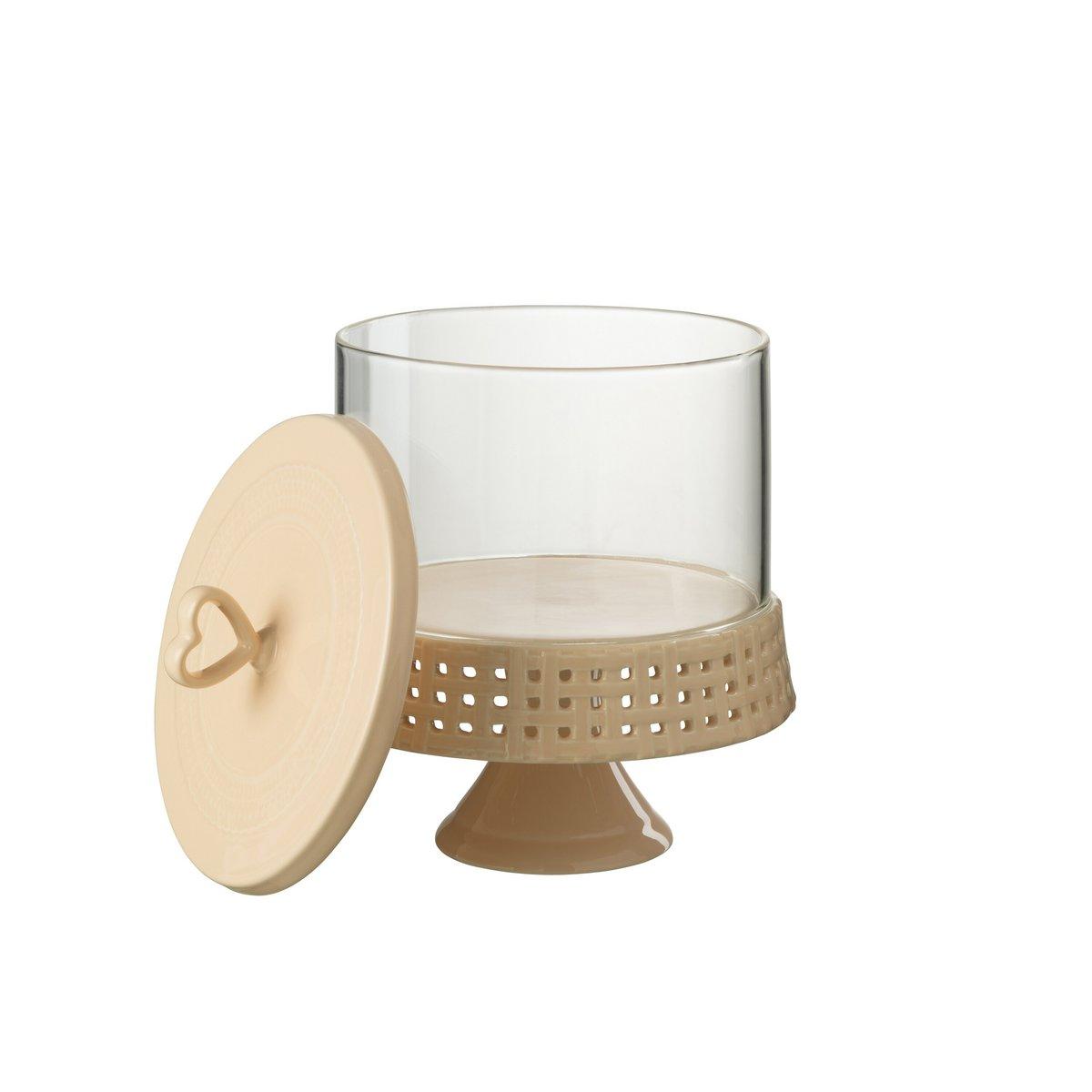 J-Line Kuchenteller unter Glas - Tortenständer - Keramik - Pfirsich - L - HomeDesign Knaus