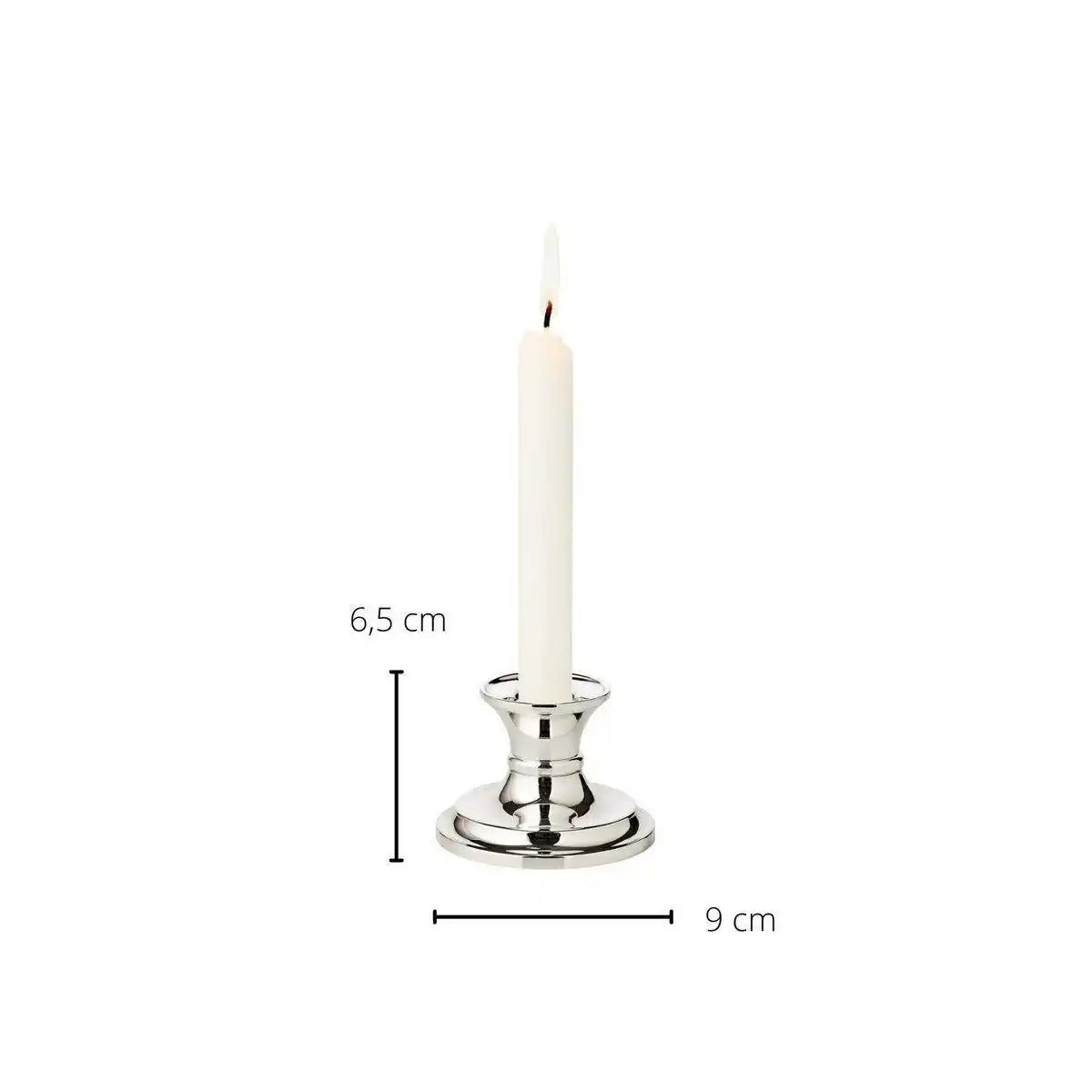 Kerzenleuchter Fiona für Stabkerze, Höhe 6 cm, edel versilbert, anlaufgeschützt - HomeDesign Knaus