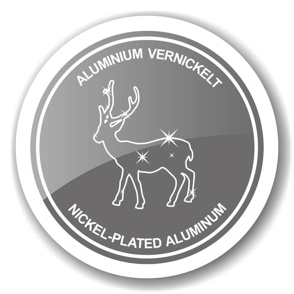 EDZARD Kerzenleuchter Hirsch, Aluminium vernickelt, Höhe 20 cm, für Stumpenkerze ø 6 cm - HomeDesign Knaus