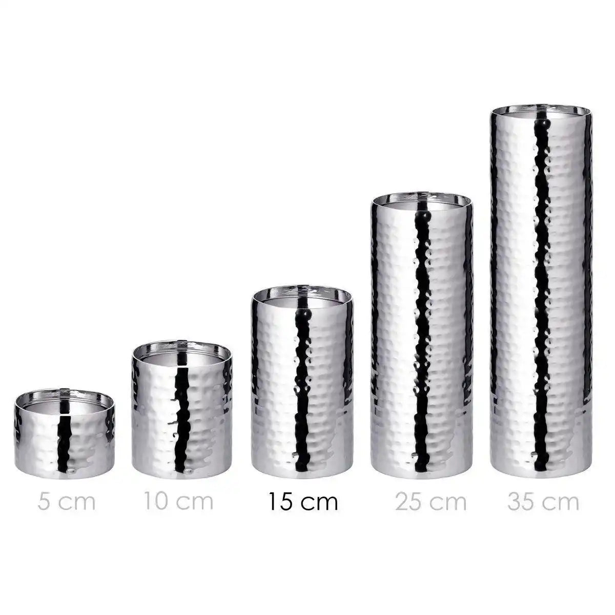 Kerzenleuchter Kerzenteller Agadir, Edelstahl hochglanzpoliert, Durchmesser 8,5 cm, Höhe 15 cm - HomeDesign Knaus