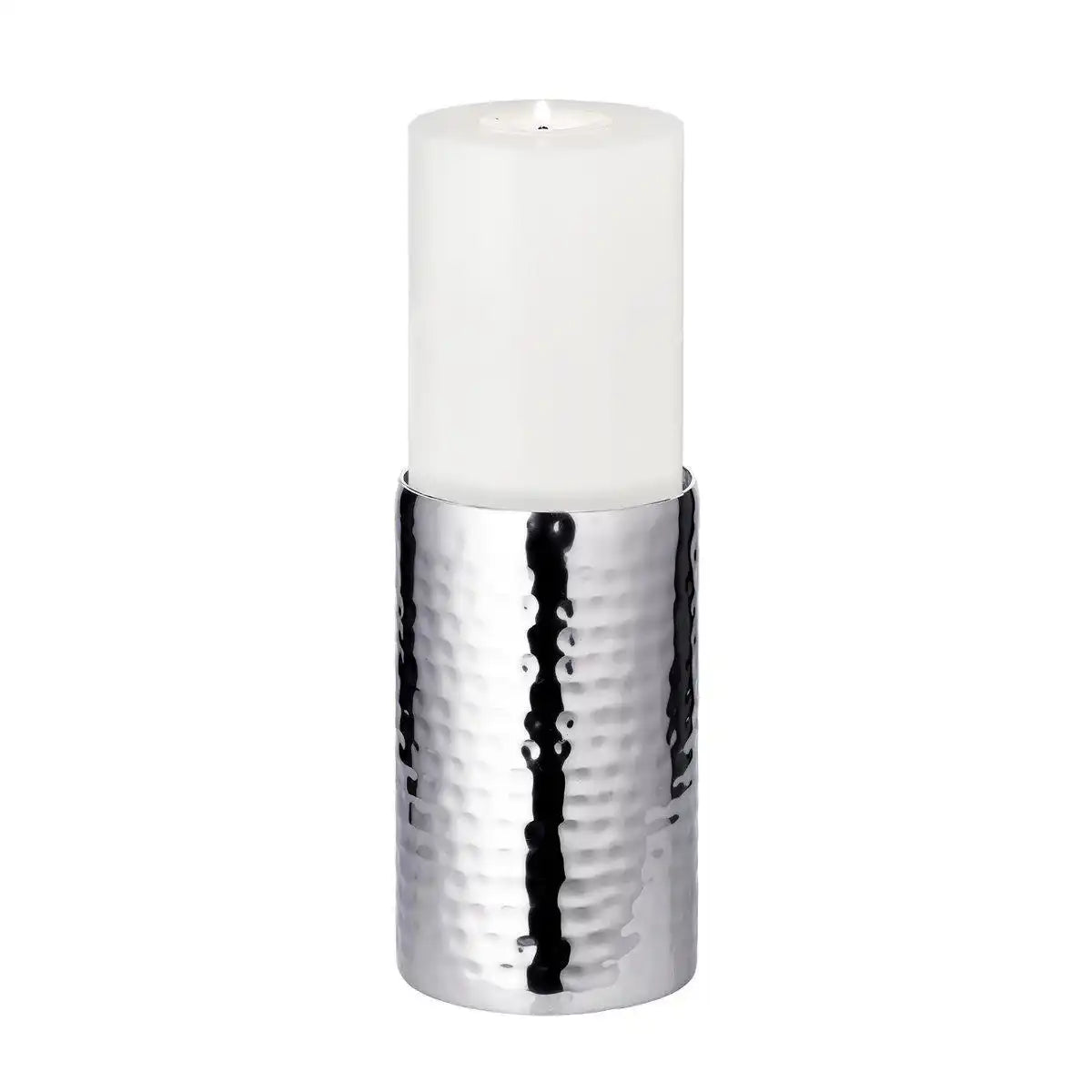 Kerzenleuchter Kerzenteller Agadir, Edelstahl hochglanzpoliert, Durchmesser 8,5 cm, Höhe 15 cm - HomeDesign Knaus