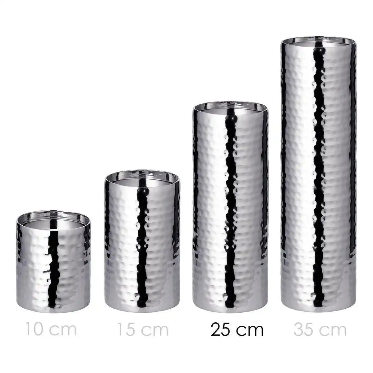Kerzenleuchter Kerzenteller Agadir, Edelstahl hochglanzpoliert, Durchmesser 8,5 cm, Höhe 25 cm - HomeDesign Knaus