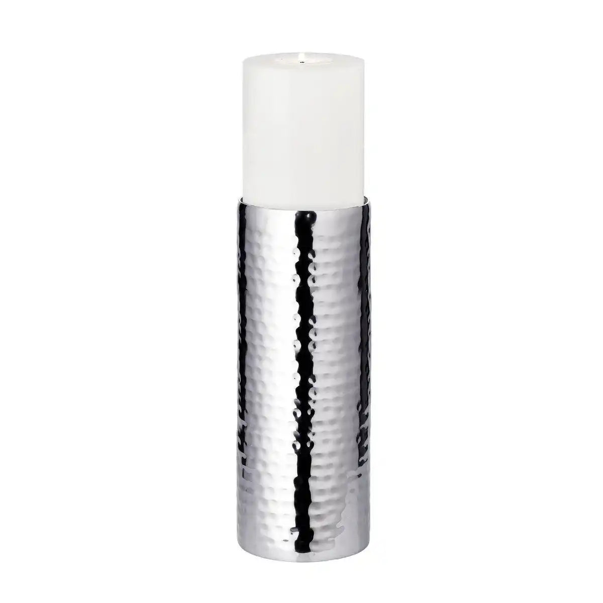 Kerzenleuchter Kerzenteller Agadir, Edelstahl hochglanzpoliert, Durchmesser 8,5 cm, Höhe 25 cm - HomeDesign Knaus