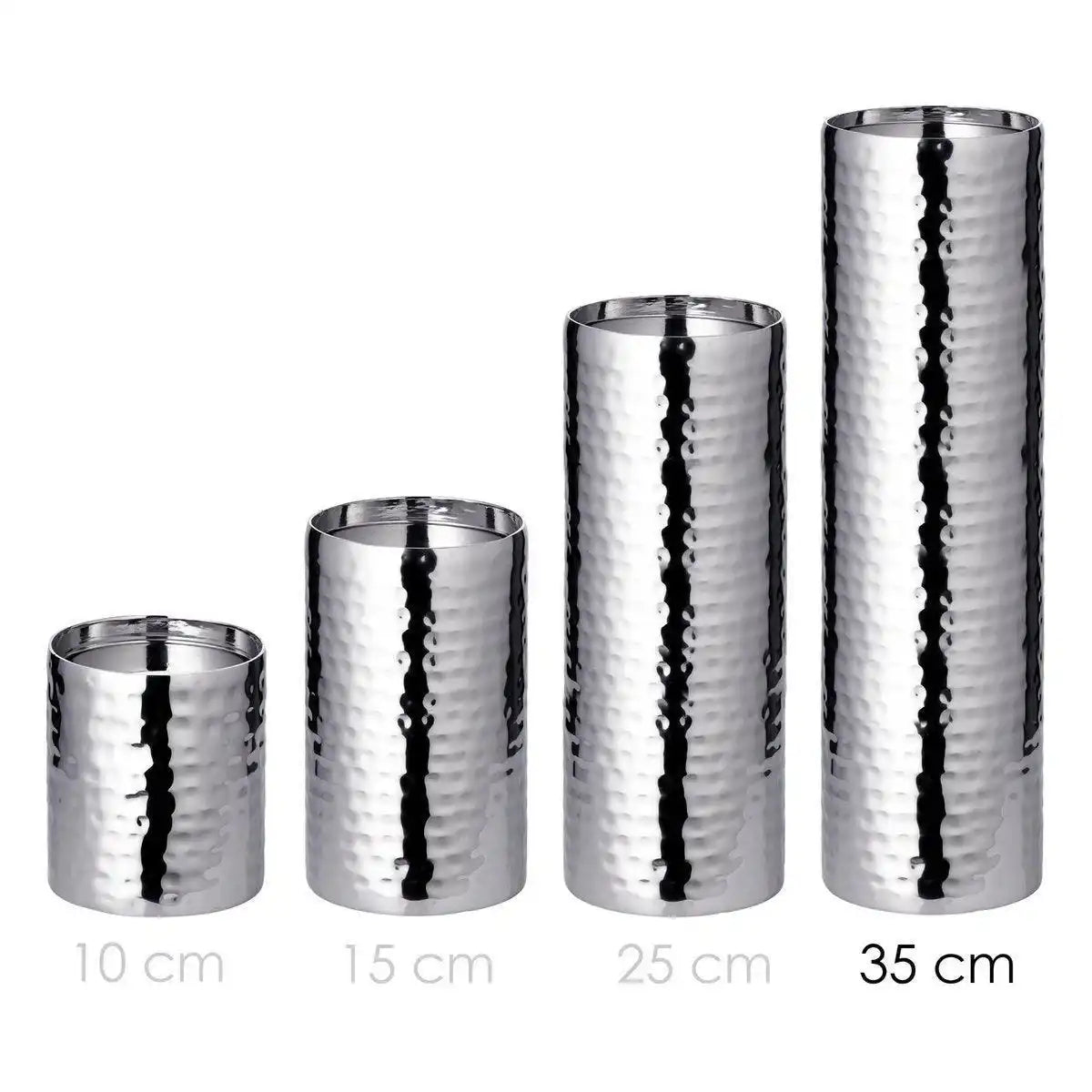 Kerzenleuchter Kerzenteller Agadir, Edelstahl hochglanzpoliert, Durchmesser 8,5 cm, Höhe 35 cm - HomeDesign Knaus