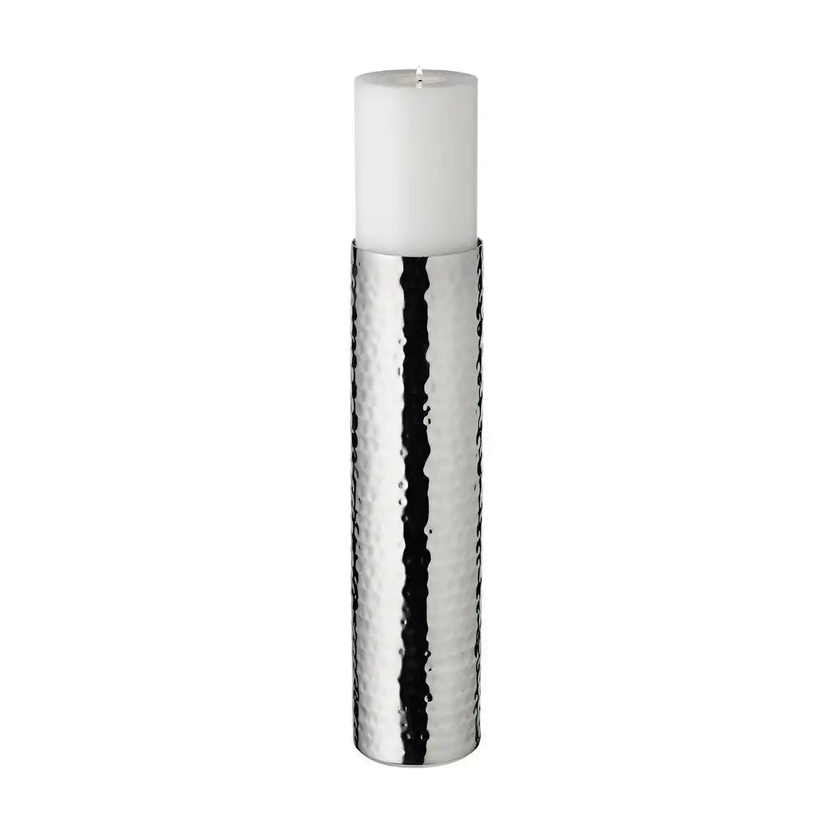 Kerzenleuchter Kerzenteller Agadir, Edelstahl hochglanzpoliert, Durchmesser 8,5 cm, Höhe 35 cm - HomeDesign Knaus