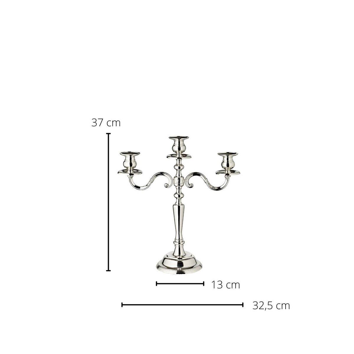 EDZARD Kerzenleuchter Regina, 3-flammig, Höhe 36 cm, edel versilbert, anlaufgeschützt - HomeDesign Knaus