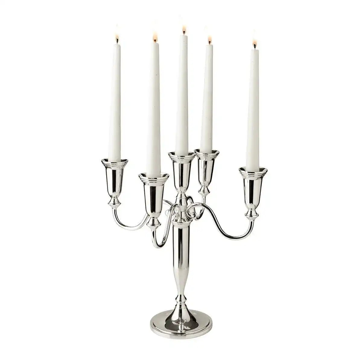 Kerzenleuchter Venezia 5-flammig für Stabkerzen edel versilbert 31 cm - HomeDesign Knaus