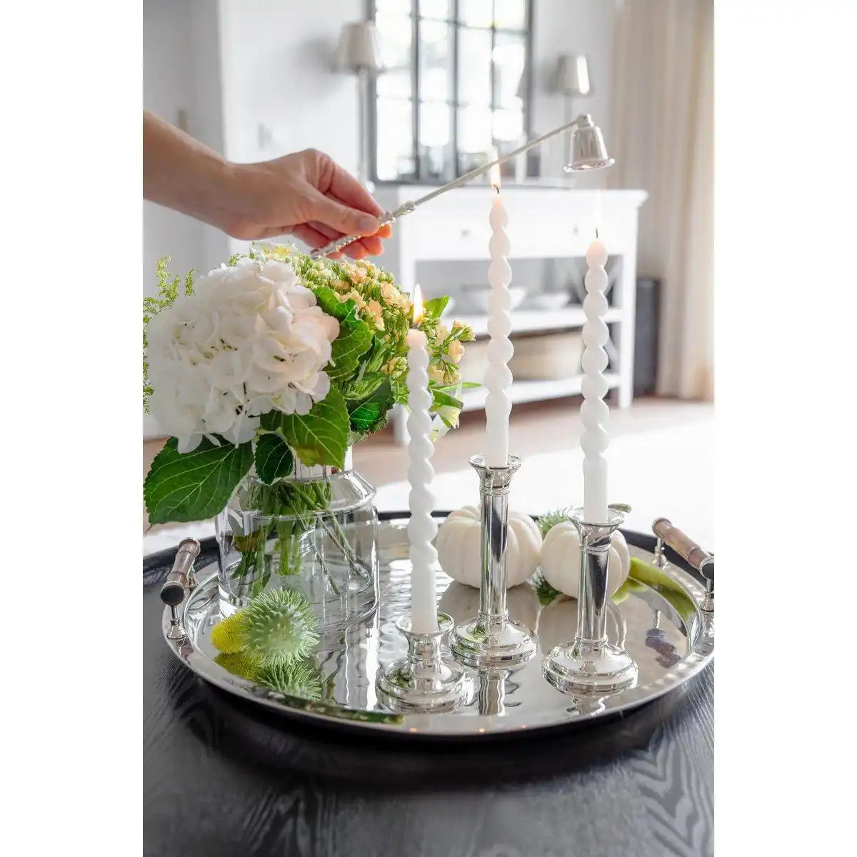 Kerzenlöscher Flammentöter Swing, edel versilbert, anlaufgeschützt, Länge 26 cm - HomeDesign Knaus