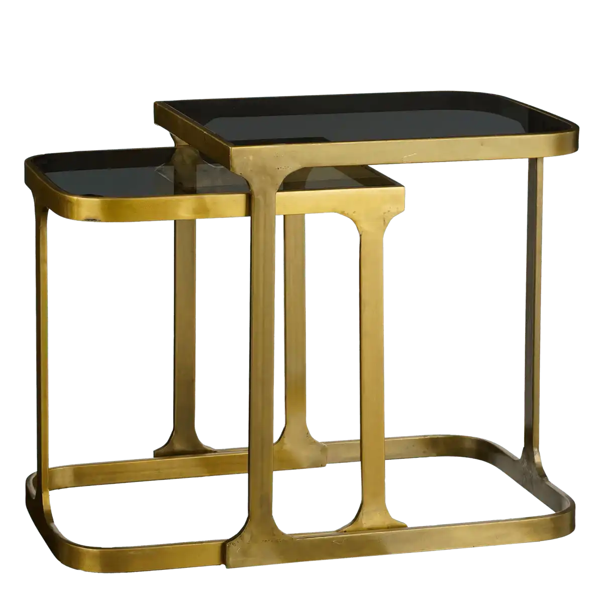 Kevin Beistelltisch – 2er-Set – L48 x B37 x H52 cm – Metall – Gold - HomeDesign Knaus