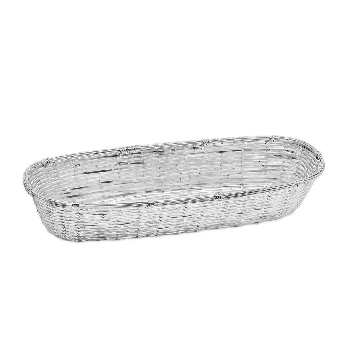 EDZARD Korb Brotkorb Baguette, lang, schmal, edel versilbert, anlaufgeschützt, 13 x 34 cm - HomeDesign Knaus