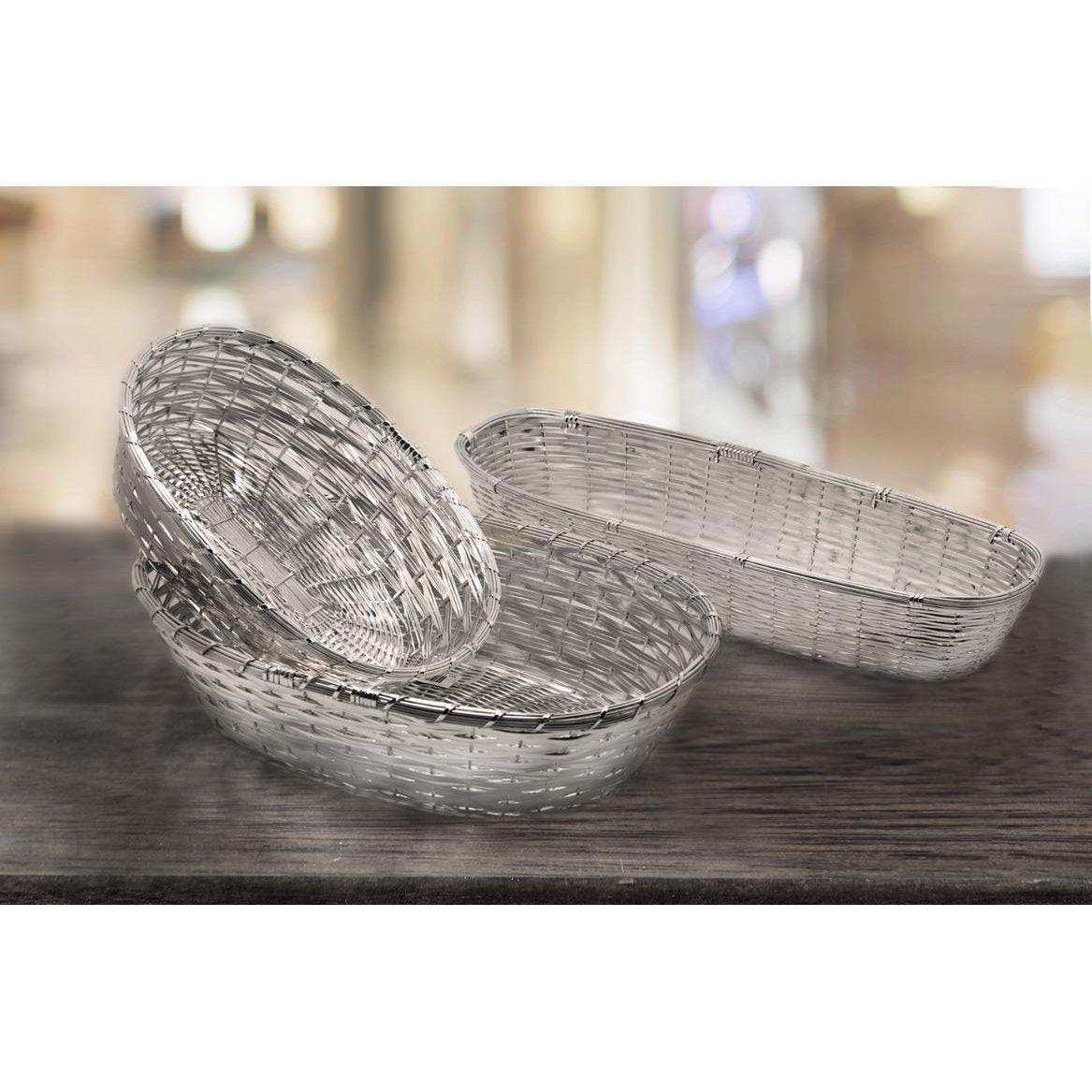 Korb Brotkorb Baguette, lang, schmal, edel versilbert, anlaufgeschützt, 13 x 34 cm - HomeDesign Knaus