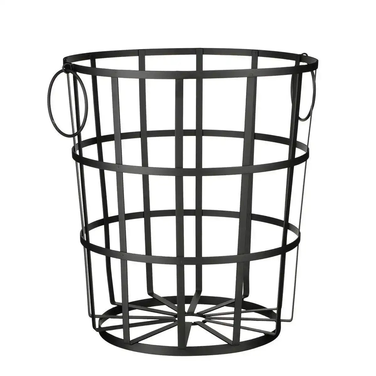 Korb für Holzscheite – H45 x Ø40 cm – Metall – Schwarz - HomeDesign Knaus