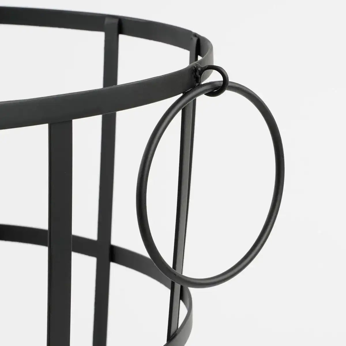 Korb für Holzscheite – H45 x Ø40 cm – Metall – Schwarz - HomeDesign Knaus