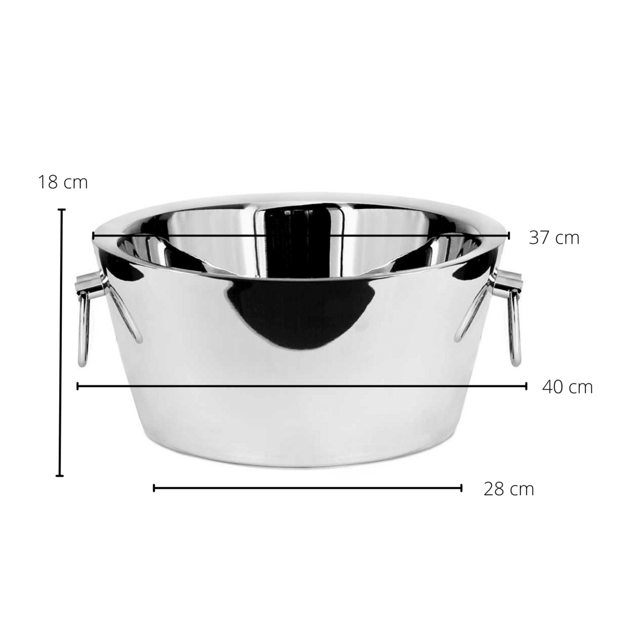 EDZARD Kühler Ontario mit Griffen, Edelstahl hochglanzpoliert, doppelwandig, ø 38 cm, H 18 cm - HomeDesign Knaus