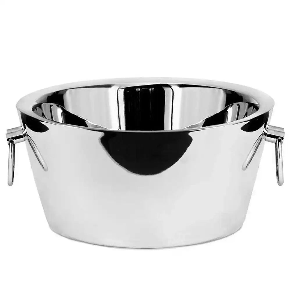 Kühler Ontario mit Griffen, Edelstahl hochglanzpoliert, doppelwandig, ø 38 cm, H 18 cm - HomeDesign Knaus