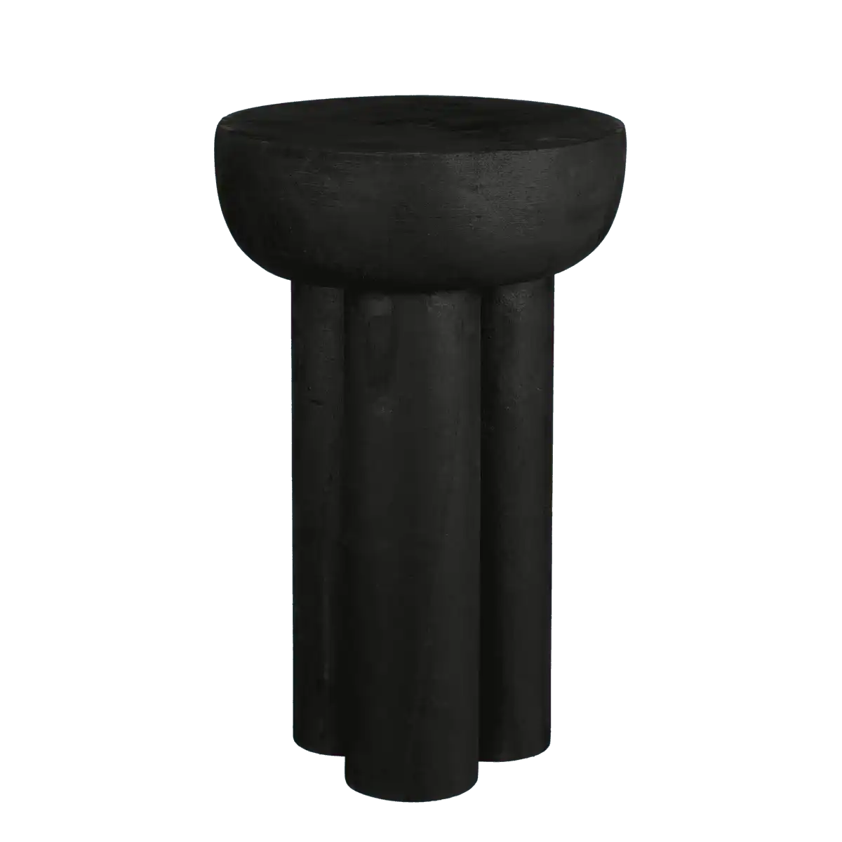 Latty Beistelltisch – H30 x Ø30 cm – Paulownia-Holz – Schwarz - HomeDesign Knaus